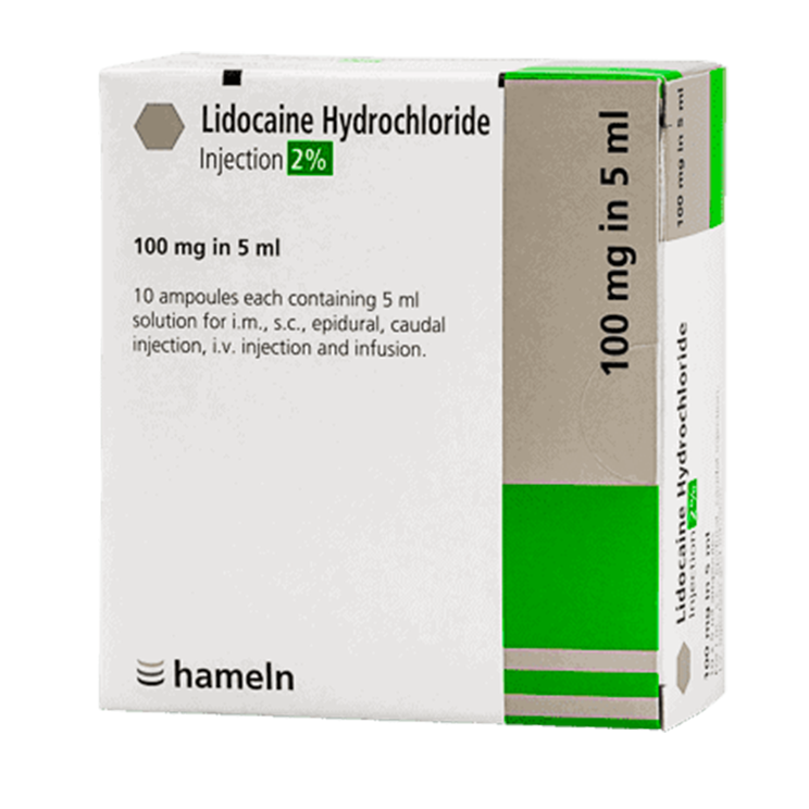 Lidocaine 2% Ampoules 5ml (Pack Size 10)