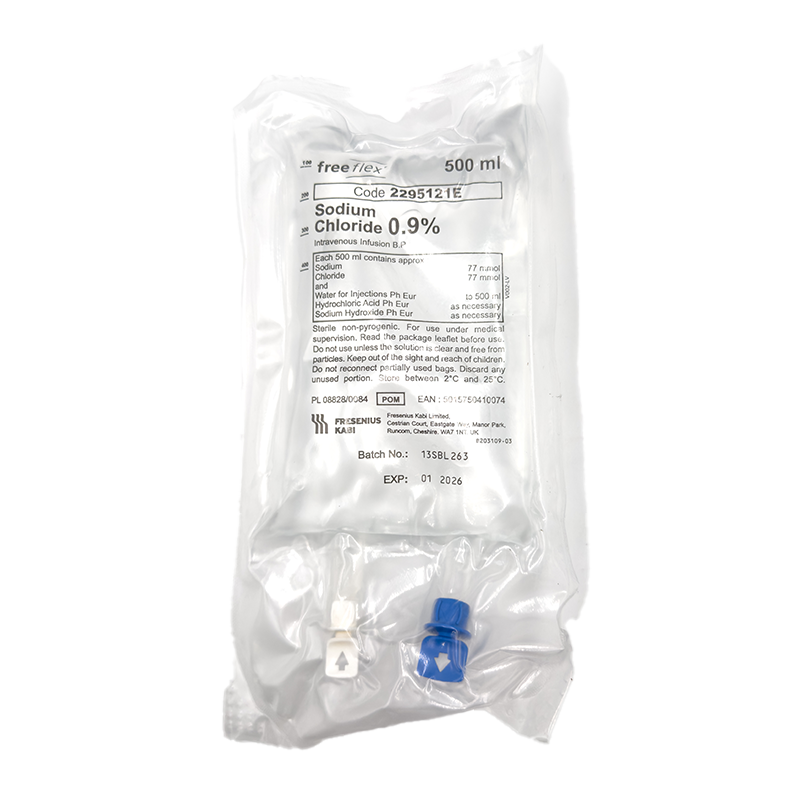 Sodium Chloride 0.9% IV Bag 500ml (Single)